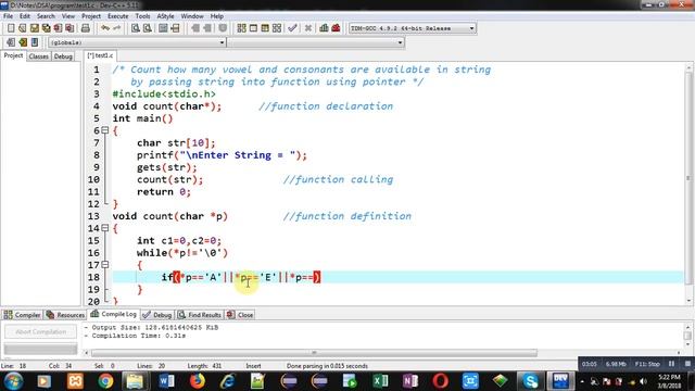 Count vowel and consonants in string by passing string into function using pointer in c programming смотреть онлайн