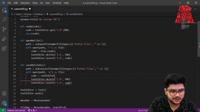 Custom Integerated Development Environment (IDE) with Tkinter in Python | Part 2 | #python #coding