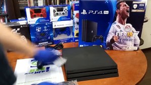 Распаковка PS4 Pro 1Tb RUS с игрой FIFA 18