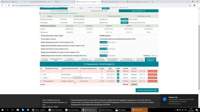 Вебинар Подготовка финансовой и содержательной отчетности по гранту смотреть онлайн