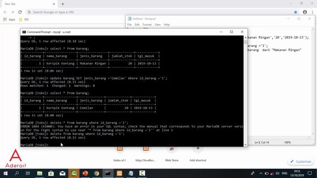 SQL Dasar | Perintah DML Insert Select Update Dan Delete Command Line ...