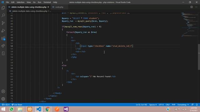How to Delete Multiple data from database using checkbox in PHP MySQL | PHP Tutorials - 20 смотреть онлайн