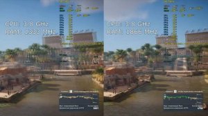 i7 2600k 3.8 vs 5.0 GHz in Assassin’s Creed Origins - DDR3 1333 vs 1866 MHz