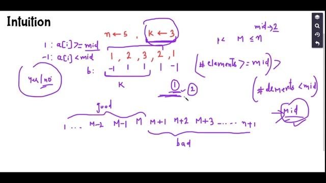 Max Median - Codeforces | Binary Search | Prefix Sums смотреть онлайн