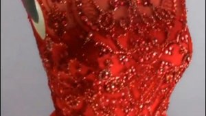 Платье с пышной юбкой расшитое стеклярусом и бисером