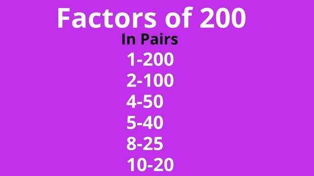 Factors of 200-Includes Prime Factorization of 200