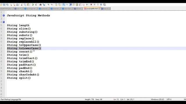JavaScript String Methods With Examples of teaching JS - JavaScript Tutorial