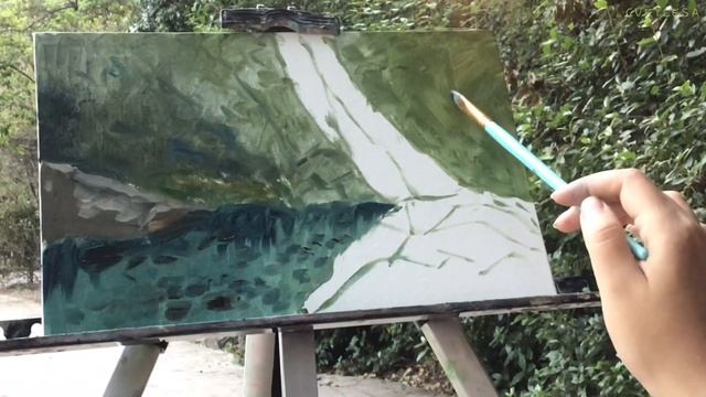 ☀️ Летний пленэр в парке у озера ? Рисую масляными красками ? смотреть онлайн