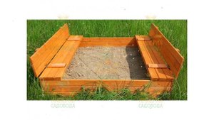 Песочница детская с крышкой, 140х140см, лиственница (Наш Кедр) обзор 2176