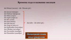 Немецкий язык. Времена года и названия месяцев. (A1)