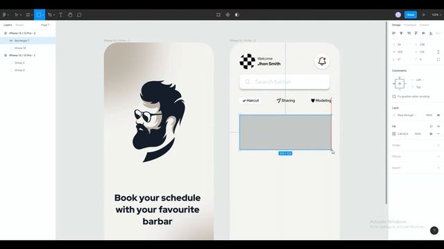 Barber Shop Mobile App UI Design Tutorial in Figma | UI Designing | Figma Tutorial | UI Rohit