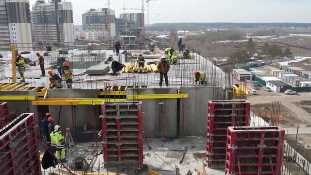 Крупнощитовая опалубка Рябина на объекте ЖК "Домашний" г. Тюмень