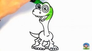 Как нарисовать АРЛО / ХОРОШИЙ ДИНОЗАВР / How to Draw Cute Cartoon Arlo from The Good Dinosaur