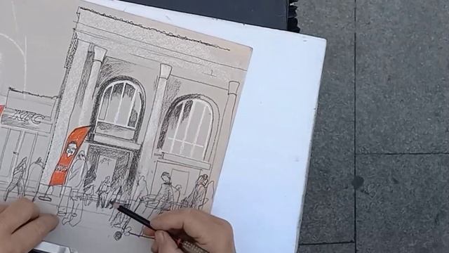 Городские зарисовки на ул Урицкого Пастель UrbanSketch Sketching Скетч Archisketch смотреть онлайн