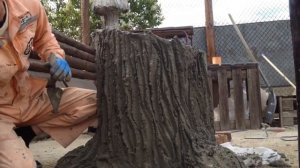 Клумба,цветник в виде пня из АРТ бетона