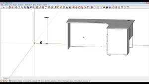 Урок 13 Мебель. Создаем 3д модель углового стола SketchUp. Furniture 3D model in SketchUp.