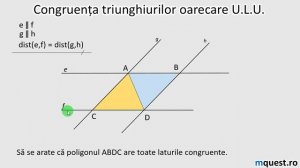 Congruenta triunghiurilor ULU, clasa a VI-a