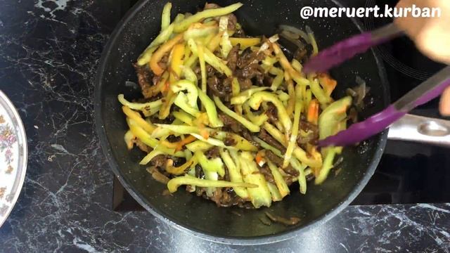 Мясо по - корейский  с Овощами. Салат #салаты #салатнановыйгод #салат #салатизогурцов