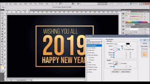 Happy New Year 2019-2020 Wallpaper/Card/Poster Design in Photoshop - Photoshop Tutorial