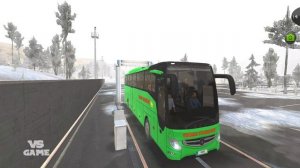 Green Bus Driving In Snowy Weather - Bus Simulator Ultimate Gameplay