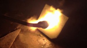 Действие открытого огня на огнеупорную мастику