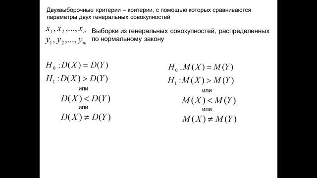 Математическая статистика. Сравнение двух выборок.
