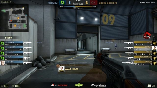 FlipSide vs Space Soldiers, map 1 train, Binary Dragons CSGOpolygon Cup Season 1 смотреть онлайн