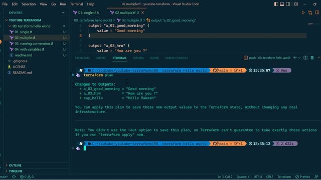 07. Terraform SE03 | Hello World with Terraform | Outputs with terraform