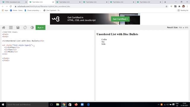 Lists in HTML - Learn HTML with W3Schools.com For Free