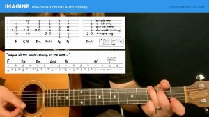 🎸 Imagine • Guitar lesson w/ chords & tabs (John Lennon)