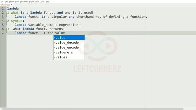 Lambda function in python