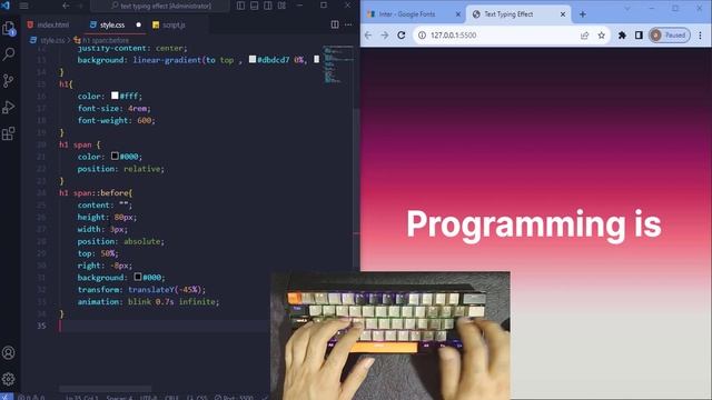 ASMR Programming - Text Typing Effect in HTML CSS and JavaScript with source code