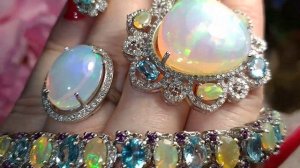 Люкс Опалы 👑🌞 👑и Любимые Аппатиты в Белом Родии и Серебре 👑💙💙💙✨