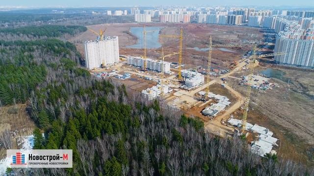 ЖК «Переделкино Ближнее» (аэросъемка: 06.04.2017) смотреть онлайн