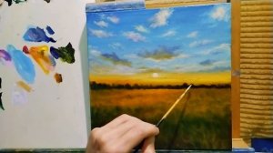 Как рисовать луг с цветами|как рисовать закат|пишем разнообразие трав на лугу #art  #арт #живопись
