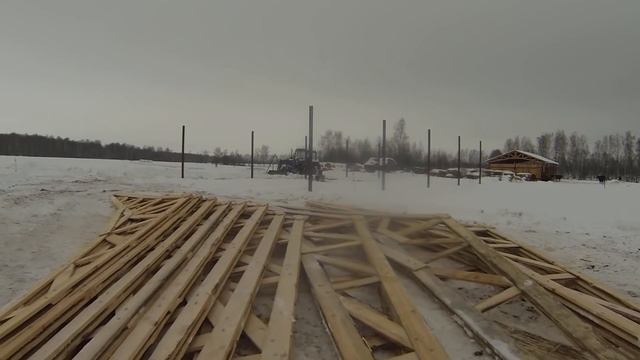 КФХ "Герефорд" - Строительство навеса для скота ч.1 смотреть онлайн