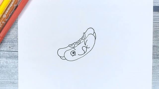 Рисунки для срисовки фломастерами - СОСИСКА В ТЕСТЕ еда | Рисовать ЛЕГКО #10 смотреть онлайн