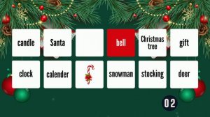 New Year's Vocabulary for Kids Happy New Year - Visual Memory Test - Christmas Vocabulary
