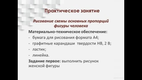 Последовательность построения схемы пропорций фигуры человека