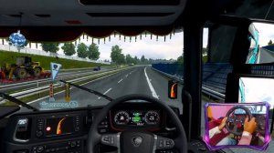 Delivery of New Volvo Construction Equipment DLC in rainy weather ||ETS 2 #g29 gameplay