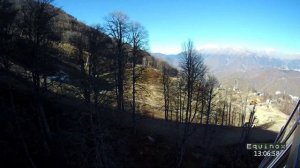 Канатная дорога в Сочи (Роза Хутор). Едем на канатке с Красной Поляны (видео из кабинки).