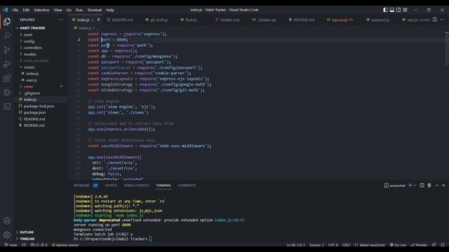 HabitTracker (H-Track) using nodejs, express, mongodb and ejs #habit #javascript #codingninjas
