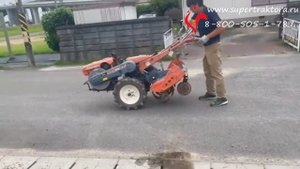 Видеотест японский мотоблок Kubota с фрезой