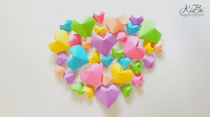 Оригами украшение из бумажных сердечек | Поделки из бумаги своими руками | DIY