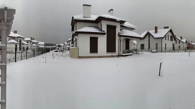 Коттеджный поселок "Бортники", зимний пейзаж 2021 года. смотреть онлайн