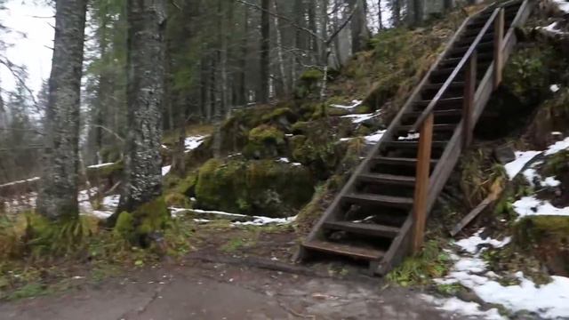 Юканкоски. Белые мосты. Водопад в Карелии. Питкярантский район.