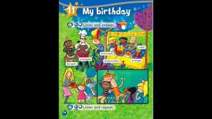 Kids Box 2, Unit 11.1 My birthday. Listen and answer.