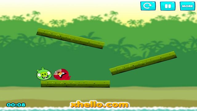 Angry Birds Kick Piggies - TRANSFORM STELLA TO BIG! RESCUE BIRDS AND KICK PIGS! смотреть онлайн