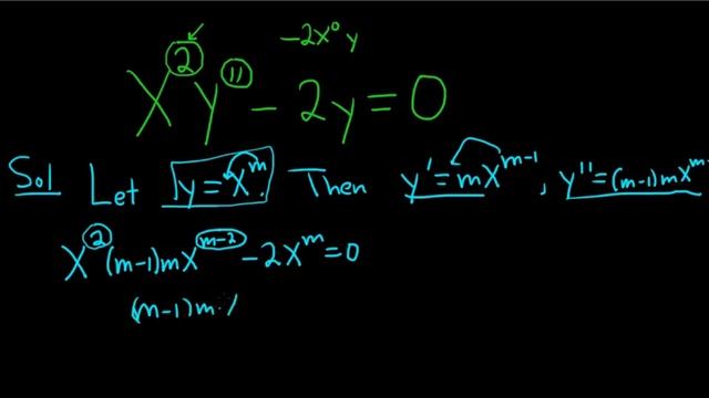 Solve the Cauchy Euler Differential Equation x^2y'' - 2y = 0 смотреть онлайн
