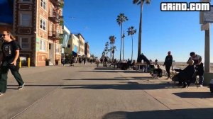 4K Santa Monica Beach Pier To Venice Beach Boardwalk Virtual Tour Grind 12-18-21 at 315pm